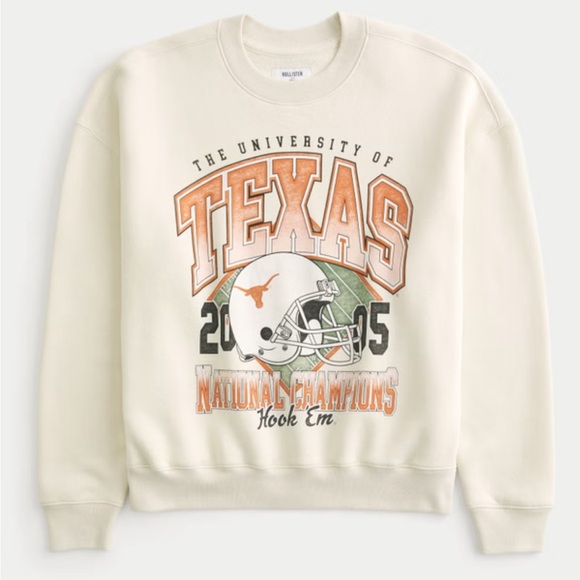 Hollister Other - University of Texas Crewneck Hoodie - XS Boxy Fit